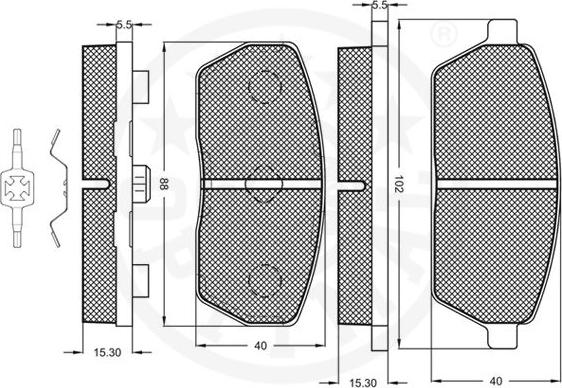 Optimal 10077 - Bremžu uzliku kompl., Disku bremzes www.autospares.lv