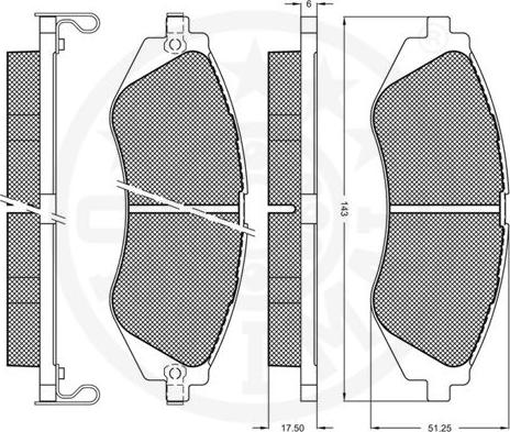 Optimal 10195 - Bremžu uzliku kompl., Disku bremzes autospares.lv