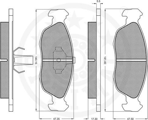 Optimal 10198 - Bremžu uzliku kompl., Disku bremzes www.autospares.lv