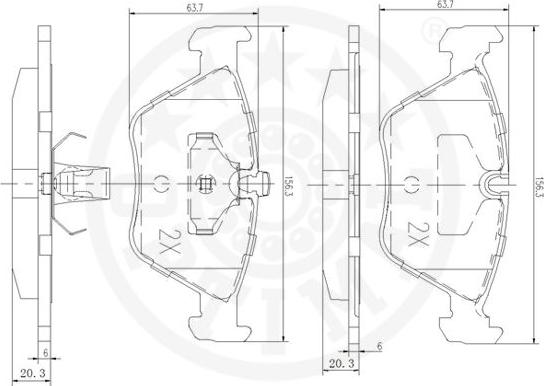 Optimal 10141 - Bremžu uzliku kompl., Disku bremzes www.autospares.lv