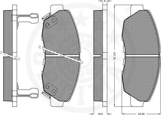 Optimal 10133 - Тормозные колодки, дисковые, комплект www.autospares.lv