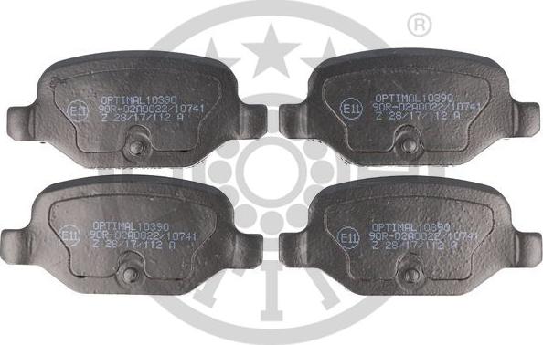 Optimal 10390 - Тормозные колодки, дисковые, комплект www.autospares.lv