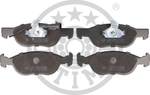 Optimal 10393 - Brake Pad Set, disc brake www.autospares.lv