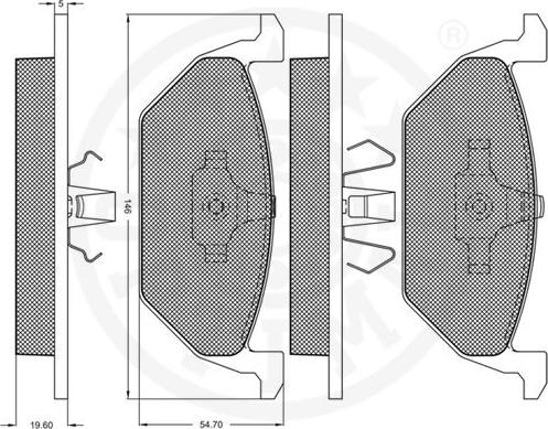 Optimal 10303 - Bremžu uzliku kompl., Disku bremzes www.autospares.lv