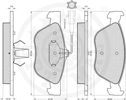 Optimal 10318 - Brake Pad Set, disc brake www.autospares.lv