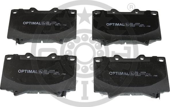 Optimal 10334 - Brake Pad Set, disc brake www.autospares.lv