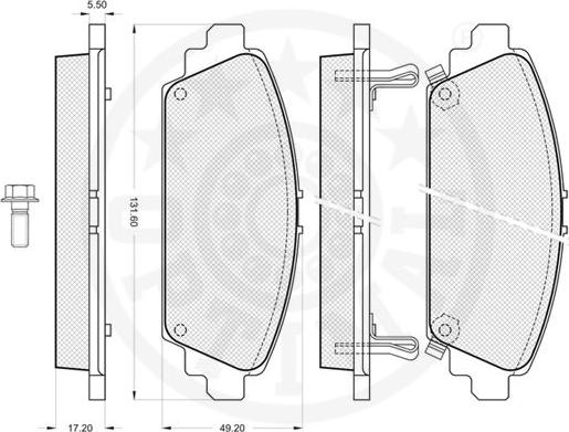 Optimal 10322 - Bremžu uzliku kompl., Disku bremzes www.autospares.lv