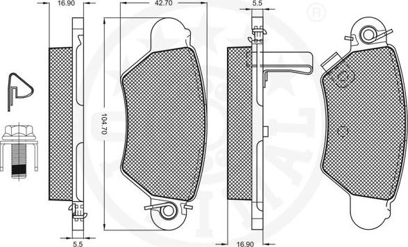 Optimal 10290 - Bremžu uzliku kompl., Disku bremzes www.autospares.lv