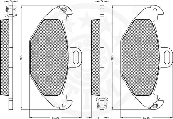 Optimal 10293 - Bremžu uzliku kompl., Disku bremzes autospares.lv