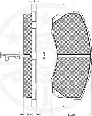 Optimal 10200 - Brake Pad Set, disc brake www.autospares.lv