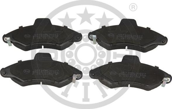 Optimal 10207 - Тормозные колодки, дисковые, комплект www.autospares.lv