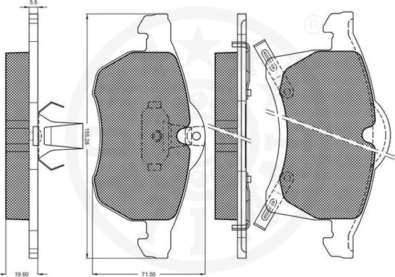 Optimal 10288 - Bremžu uzliku kompl., Disku bremzes autospares.lv