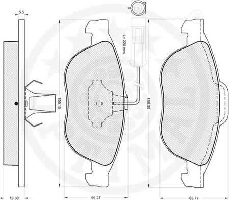 Optimal 10227 - Bremžu uzliku kompl., Disku bremzes autospares.lv