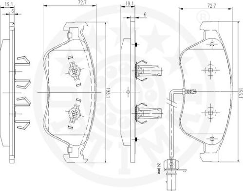 Optimal 12498 - Bremžu uzliku kompl., Disku bremzes www.autospares.lv