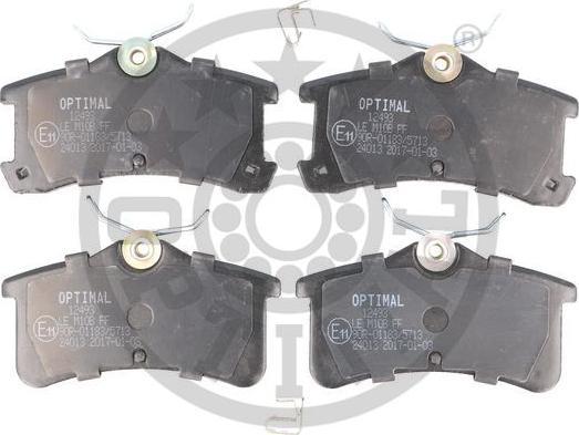 Optimal 12493 - Brake Pad Set, disc brake www.autospares.lv