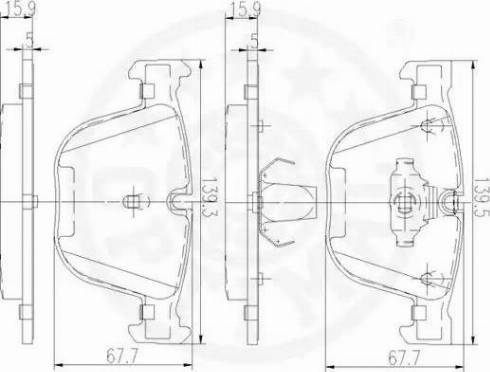 Optimal 12497 - Bremžu uzliku kompl., Disku bremzes www.autospares.lv