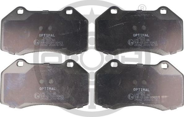 Optimal 12474 - Bremžu uzliku kompl., Disku bremzes www.autospares.lv