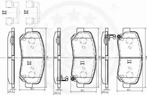 Optimal 12590 - Тормозные колодки, дисковые, комплект www.autospares.lv