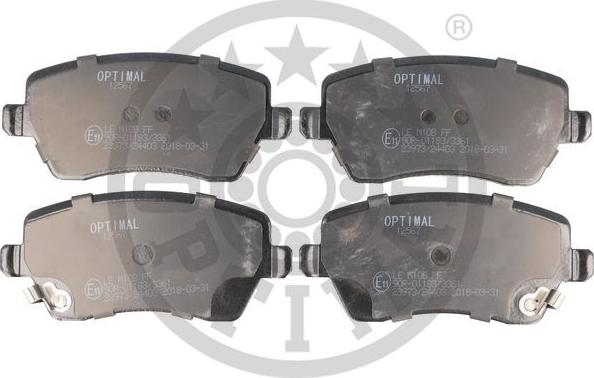 Optimal 12567 - Тормозные колодки, дисковые, комплект www.autospares.lv