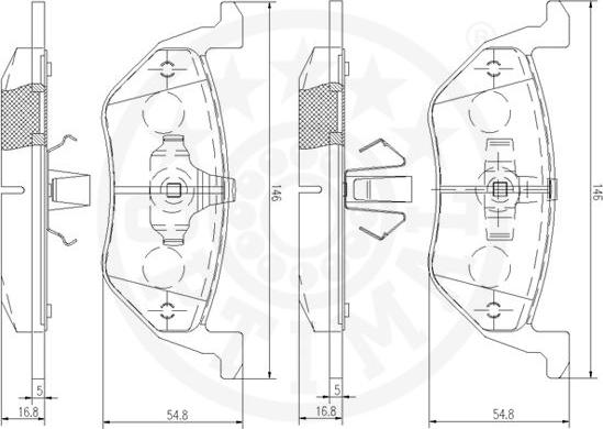 Optimal 12508 - Bremžu uzliku kompl., Disku bremzes www.autospares.lv