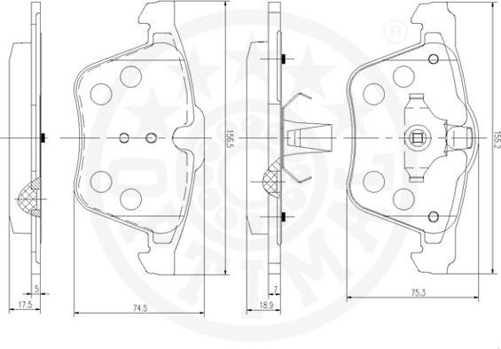 Optimal 12511 - Bremžu uzliku kompl., Disku bremzes autospares.lv