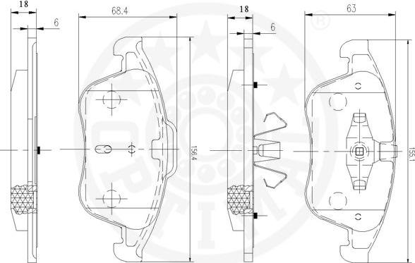 Optimal 12513 - Bremžu uzliku kompl., Disku bremzes www.autospares.lv