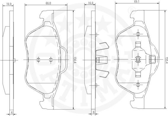 Optimal 12512 - Bremžu uzliku kompl., Disku bremzes www.autospares.lv