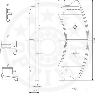 Optimal 12580 - Bremžu uzliku kompl., Disku bremzes www.autospares.lv