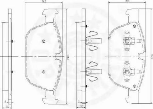 Optimal 12581 - Bremžu uzliku kompl., Disku bremzes www.autospares.lv