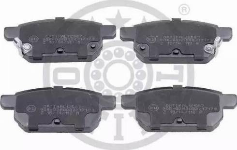 Optimal 12587 - Brake Pad Set, disc brake www.autospares.lv