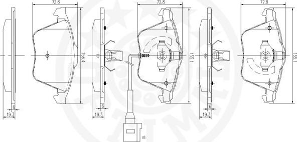 Optimal 12532 - Bremžu uzliku kompl., Disku bremzes www.autospares.lv