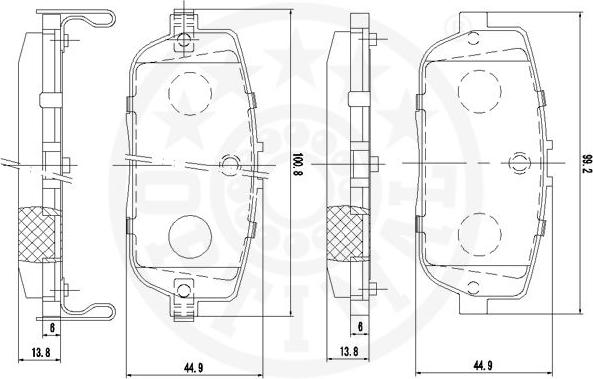 Optimal 12526 - Bremžu uzliku kompl., Disku bremzes www.autospares.lv