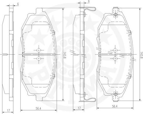 Optimal 12574 - Bremžu uzliku kompl., Disku bremzes www.autospares.lv