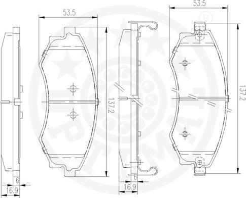 Optimal 12572 - Bremžu uzliku kompl., Disku bremzes www.autospares.lv