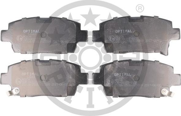 Optimal 12643 - Тормозные колодки, дисковые, комплект www.autospares.lv