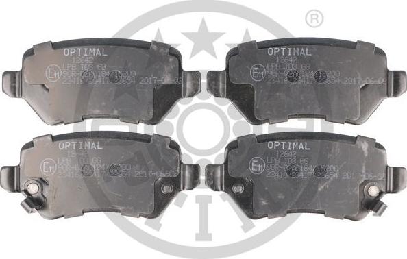 Optimal 12642 - Тормозные колодки, дисковые, комплект www.autospares.lv