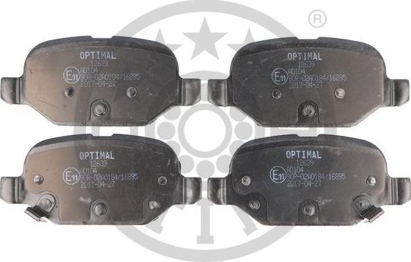 Optimal 12639 - Bremžu uzliku kompl., Disku bremzes www.autospares.lv