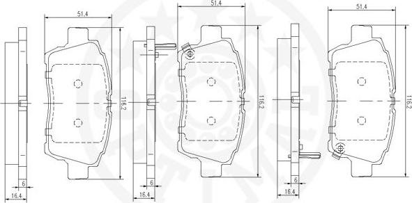 Optimal 12095 - Bremžu uzliku kompl., Disku bremzes www.autospares.lv