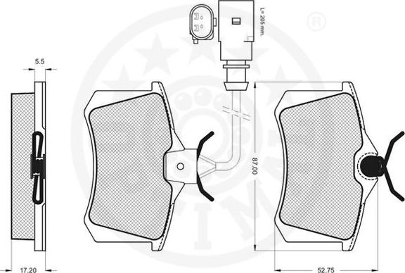 Optimal 12096 - Bremžu uzliku kompl., Disku bremzes www.autospares.lv