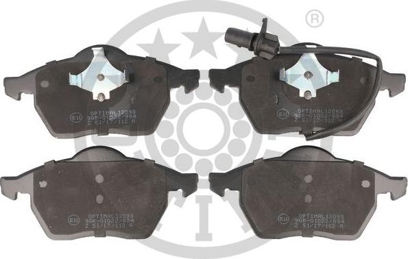 Optimal 12093 - Brake Pad Set, disc brake www.autospares.lv