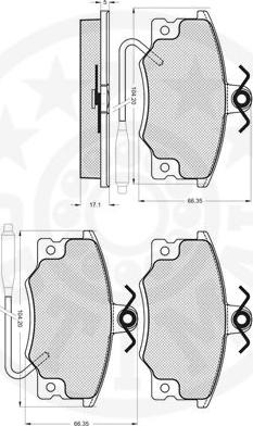 Optimal 12042 - Bremžu uzliku kompl., Disku bremzes www.autospares.lv