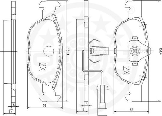 Optimal 12069 - Bremžu uzliku kompl., Disku bremzes www.autospares.lv