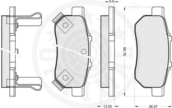 Optimal 12060 - Bremžu uzliku kompl., Disku bremzes autospares.lv