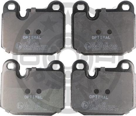 Optimal 12039 - Brake Pad Set, disc brake www.autospares.lv