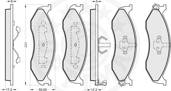 Optimal 12020 - Bremžu uzliku kompl., Disku bremzes www.autospares.lv