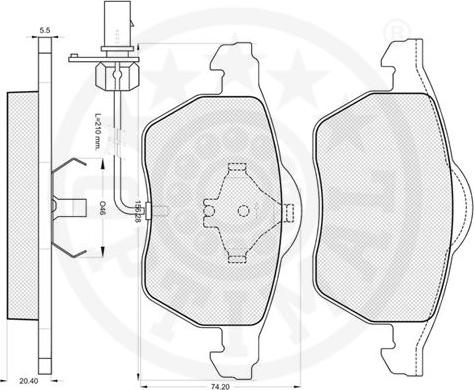 Optimal 12076 - Тормозные колодки, дисковые, комплект www.autospares.lv