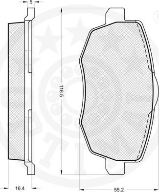 Optimal 12195 - Bremžu uzliku kompl., Disku bremzes www.autospares.lv