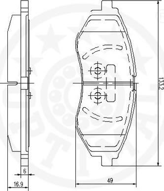 Optimal 12154 - Bremžu uzliku kompl., Disku bremzes autospares.lv