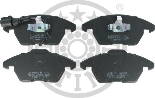 Optimal 12155 - Тормозные колодки, дисковые, комплект www.autospares.lv