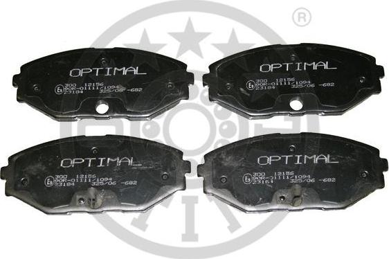 Optimal 12156 - Тормозные колодки, дисковые, комплект www.autospares.lv